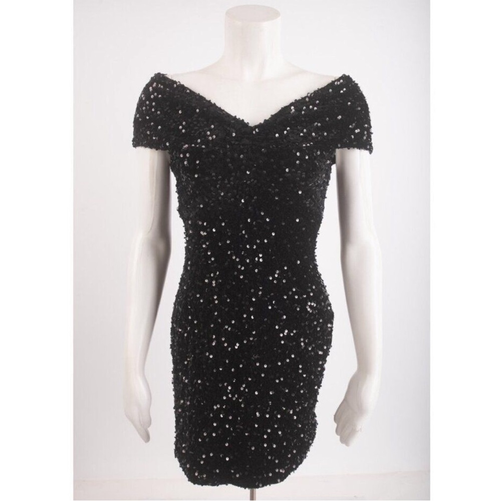 Elegant Black Sequin Dress